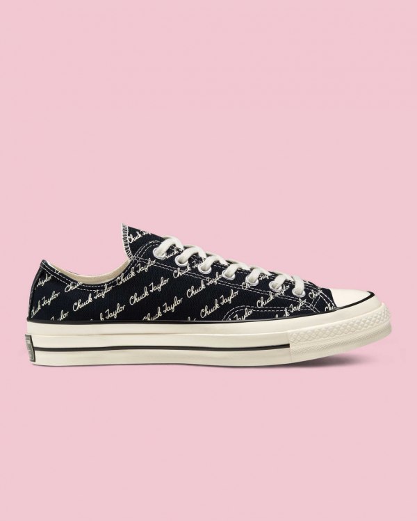 Converse Chuck 70 Signature Sort Sko Danmark - Converse Lave Sneakers Herre - 13062FMUH